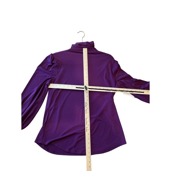 NY and Company Blouse Top Women's Size L Purple Long Sleeve Turtle Neck Pullover - Picture 5 of 5